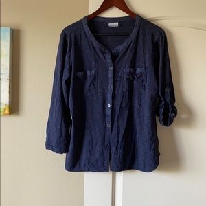 Columbia 3/4 length button up t-shirt